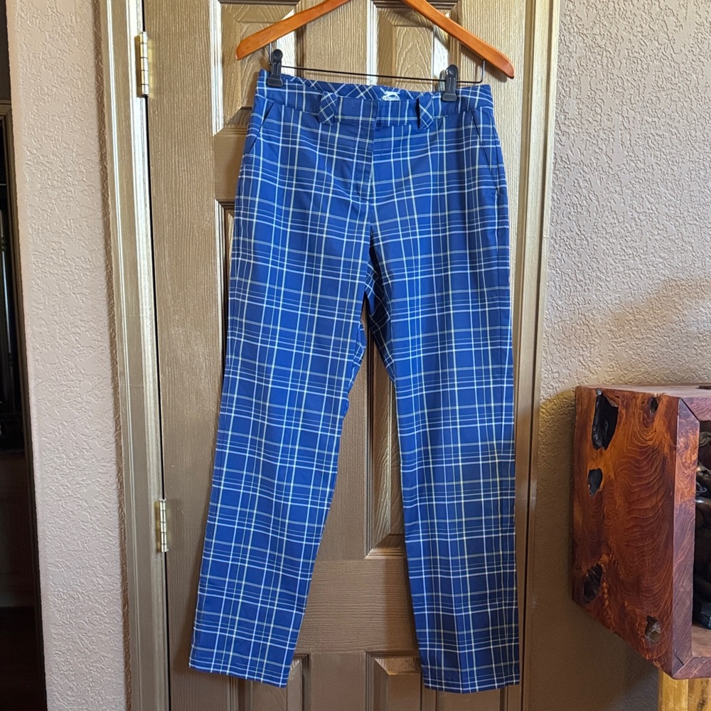 Slazenger Blue and Yellow Plaid women’s golf pants size 6